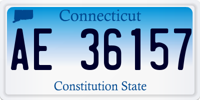 CT license plate AE36157