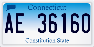 CT license plate AE36160