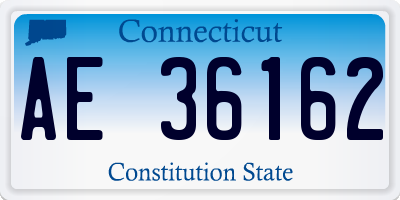 CT license plate AE36162