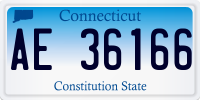 CT license plate AE36166