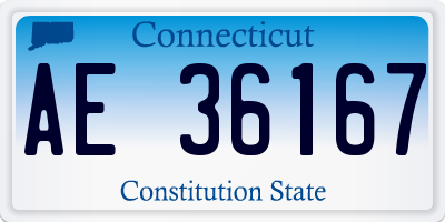 CT license plate AE36167