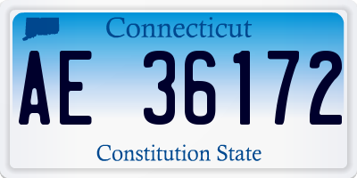 CT license plate AE36172