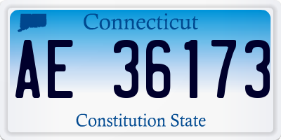 CT license plate AE36173
