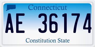 CT license plate AE36174