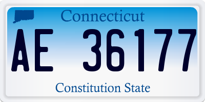 CT license plate AE36177