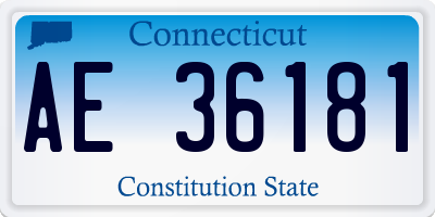 CT license plate AE36181