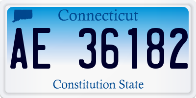 CT license plate AE36182