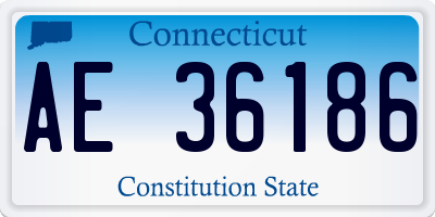 CT license plate AE36186
