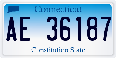 CT license plate AE36187