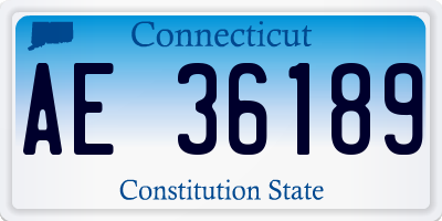 CT license plate AE36189