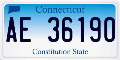 CT license plate AE36190