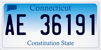 CT license plate AE36191