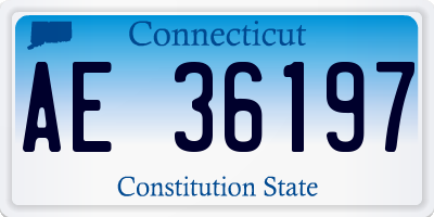 CT license plate AE36197