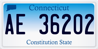 CT license plate AE36202