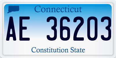 CT license plate AE36203