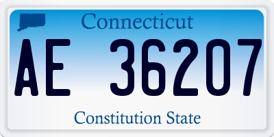 CT license plate AE36207