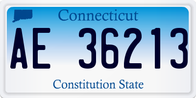 CT license plate AE36213