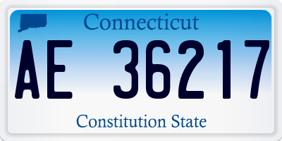 CT license plate AE36217