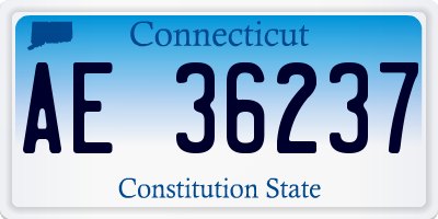 CT license plate AE36237
