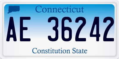 CT license plate AE36242