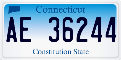 CT license plate AE36244