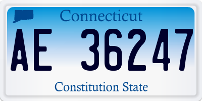 CT license plate AE36247