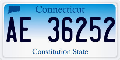 CT license plate AE36252