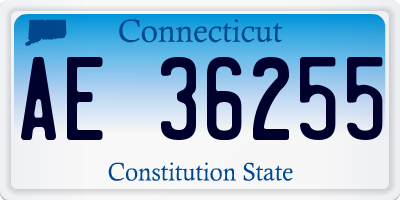 CT license plate AE36255