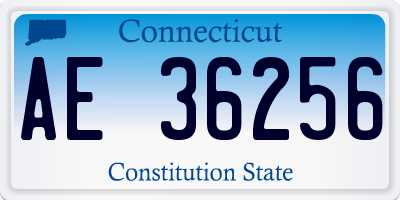 CT license plate AE36256