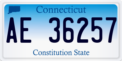 CT license plate AE36257