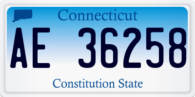 CT license plate AE36258