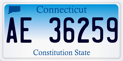 CT license plate AE36259