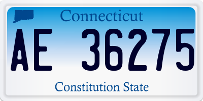 CT license plate AE36275