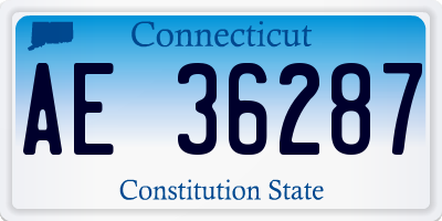 CT license plate AE36287