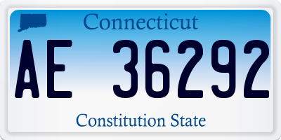 CT license plate AE36292