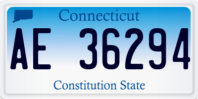 CT license plate AE36294