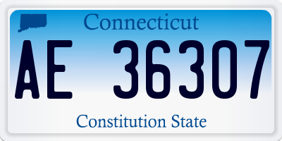 CT license plate AE36307