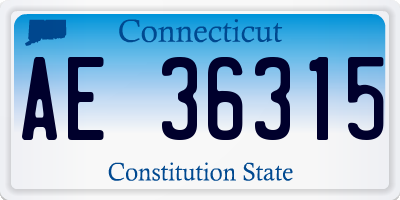 CT license plate AE36315