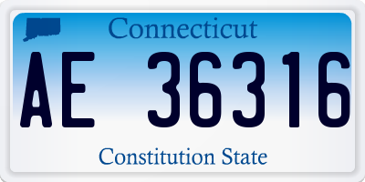 CT license plate AE36316
