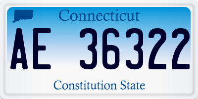 CT license plate AE36322