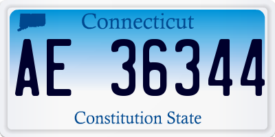 CT license plate AE36344
