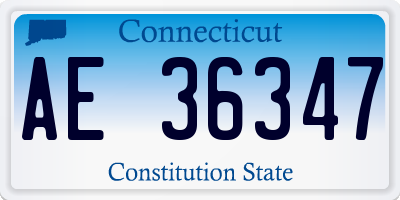 CT license plate AE36347