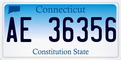 CT license plate AE36356