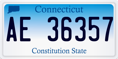 CT license plate AE36357