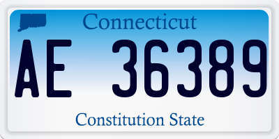 CT license plate AE36389