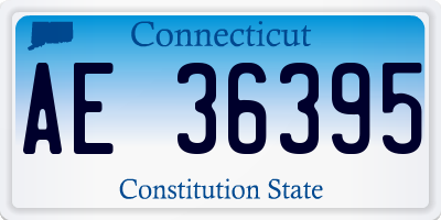 CT license plate AE36395
