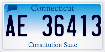 CT license plate AE36413