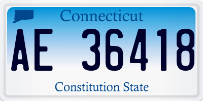 CT license plate AE36418