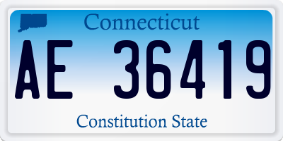 CT license plate AE36419