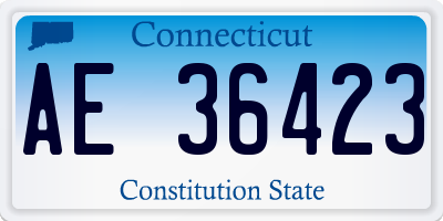 CT license plate AE36423
